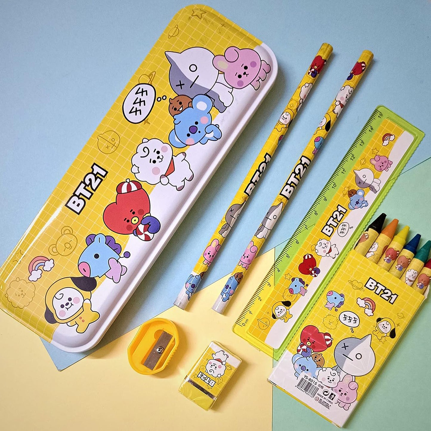 Stationery Kit For Kids - Stationery Set Includes Metal Pencil Box Sharpener Pencil And Eraser Set School Supply Set Birthday Return Gift For Kids Boys Girls (12 Pc Set) - Happy Price - Image 3