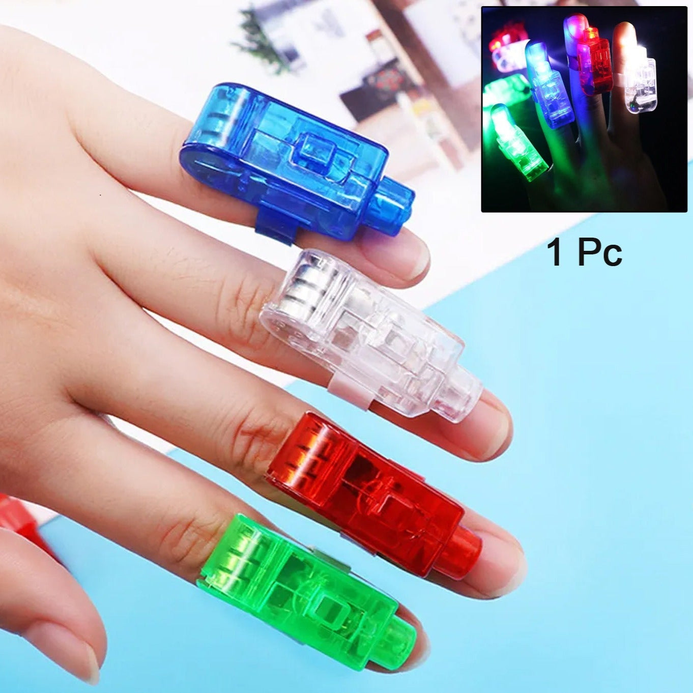 Mini LED Glow Rings with Elastic Band - Pack of 1 - Happy Price - Image 1