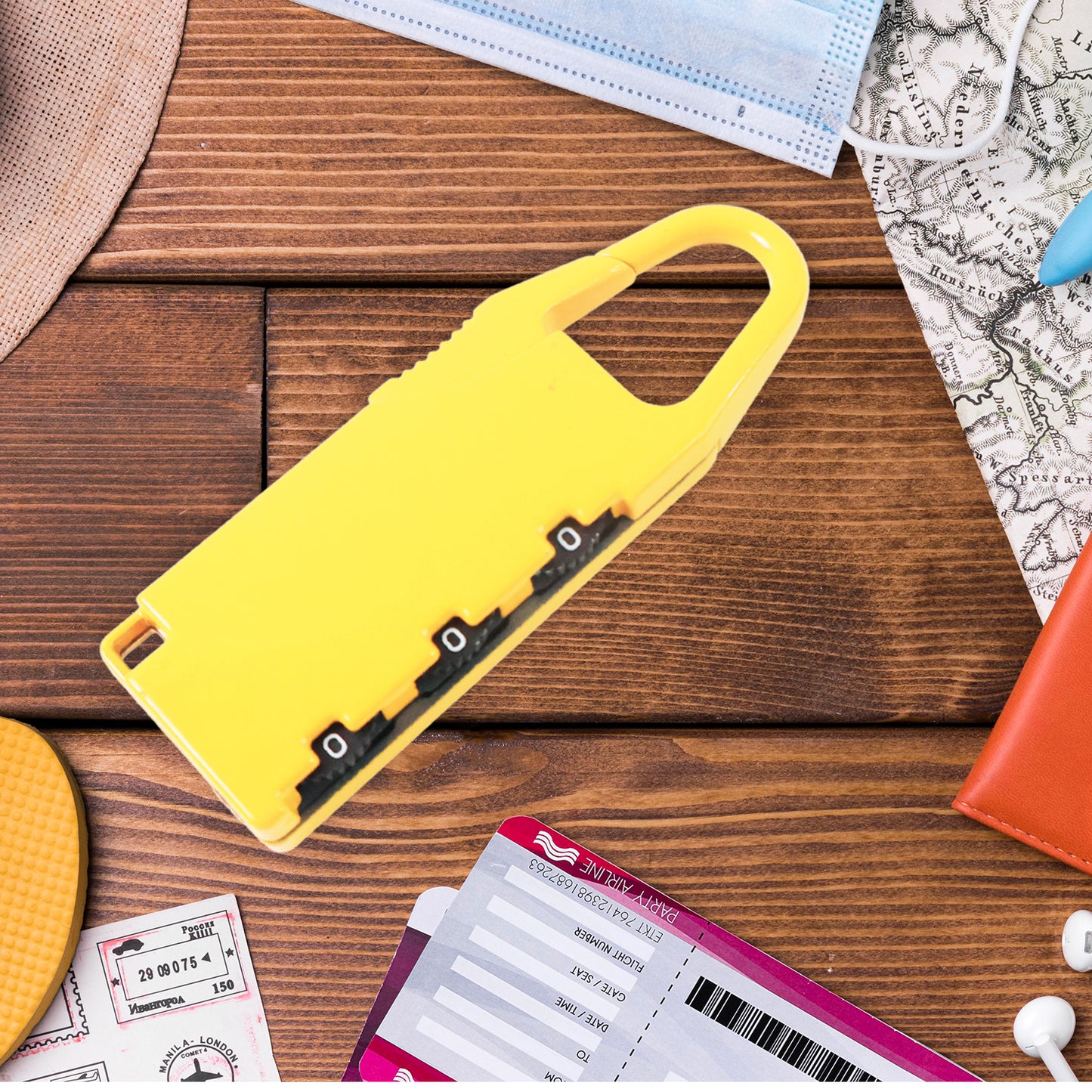 Portable 3-Digit Combination Lock with Carabiner Hook - 1 Pc - Happy Price - Image 3