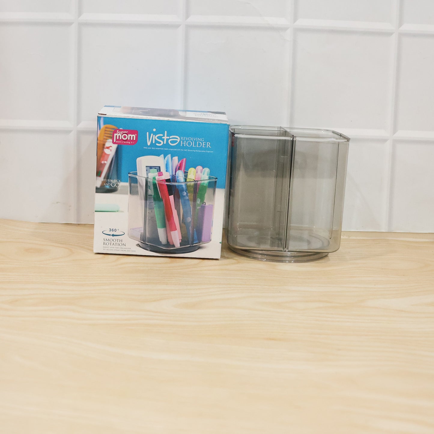 360 Rotating Desk Organizer Holder - Transparent Acrylic Pen Stand for Office & Study - Happy Price - Image 7