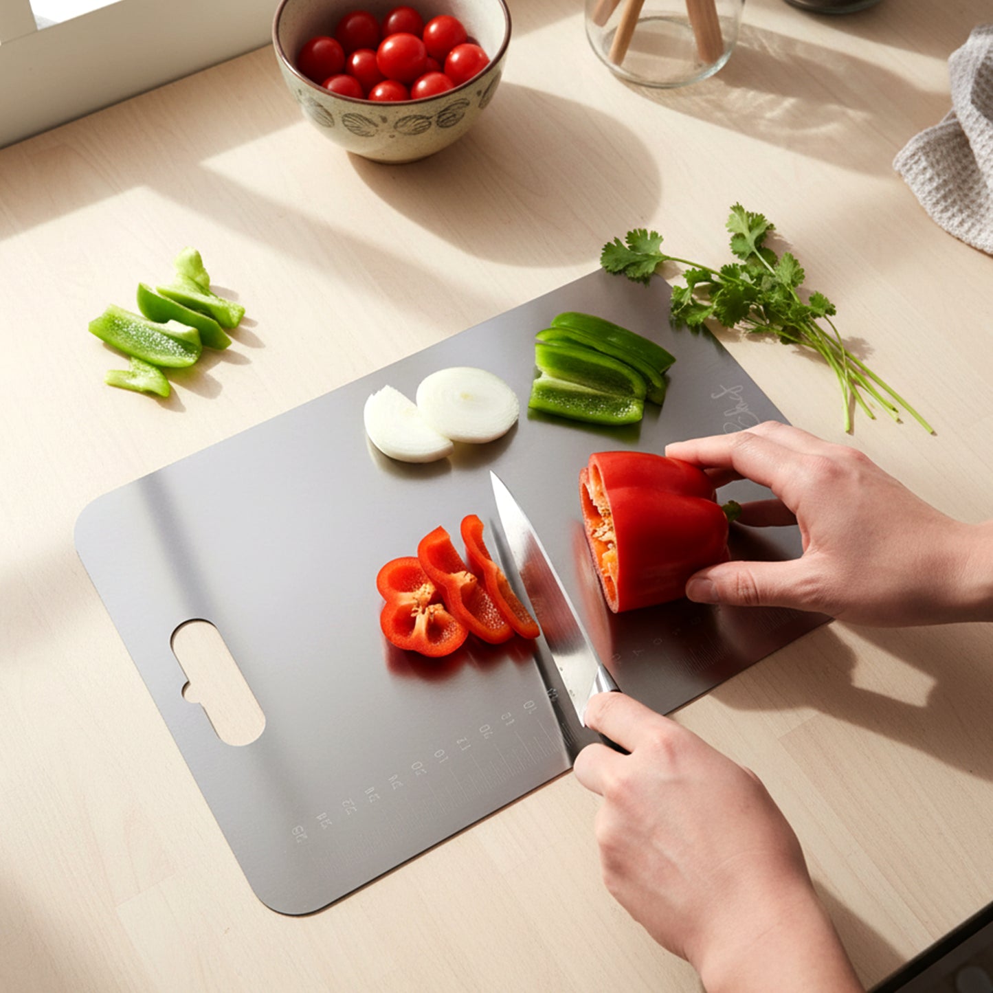 Large Stainless Steel Chopping Board for Kitchen - 31 x 20.5 cm, 1 Pc - Happy Price - Image 2