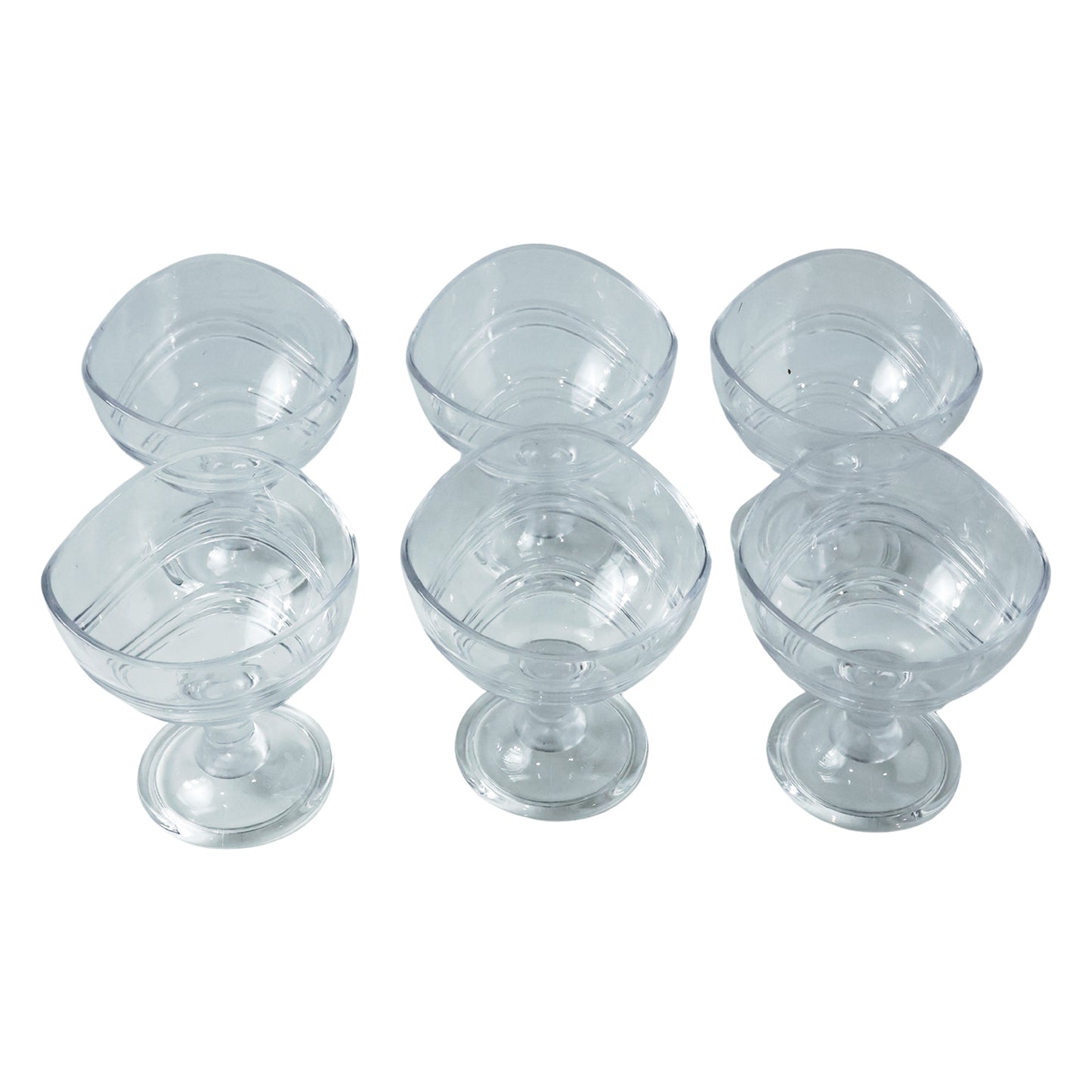 Set of 6 Clear Polycarbonate Dessert Bowls with Stems - Happy Price - Image 4