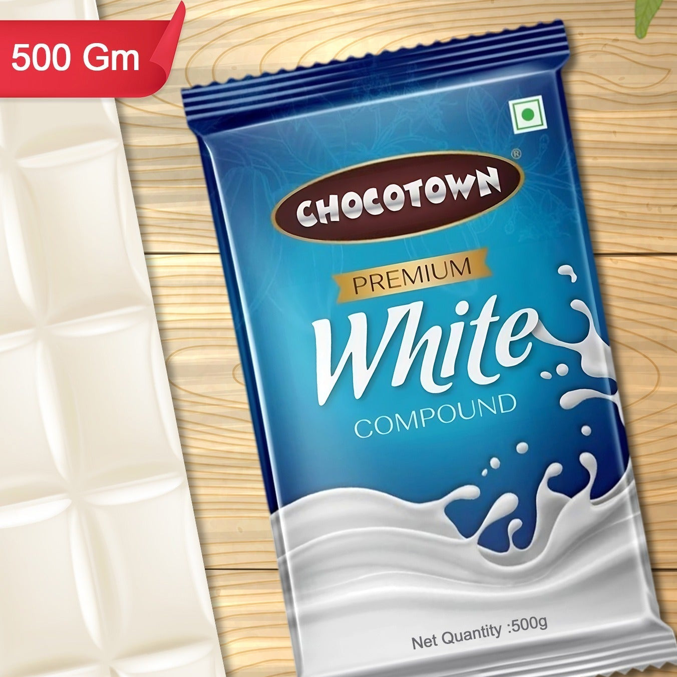 Chocotown Premium White Choco Compound Slab 500gm - Happy Price - Image 1