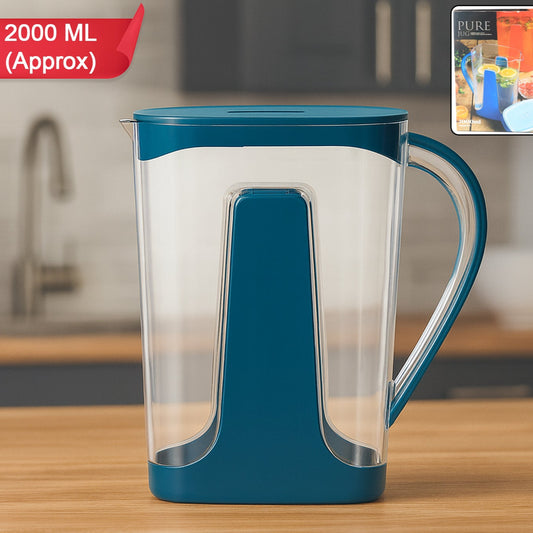 2000ml Transparent Water Jug with Handle and Lid - Happy Price - Image 1