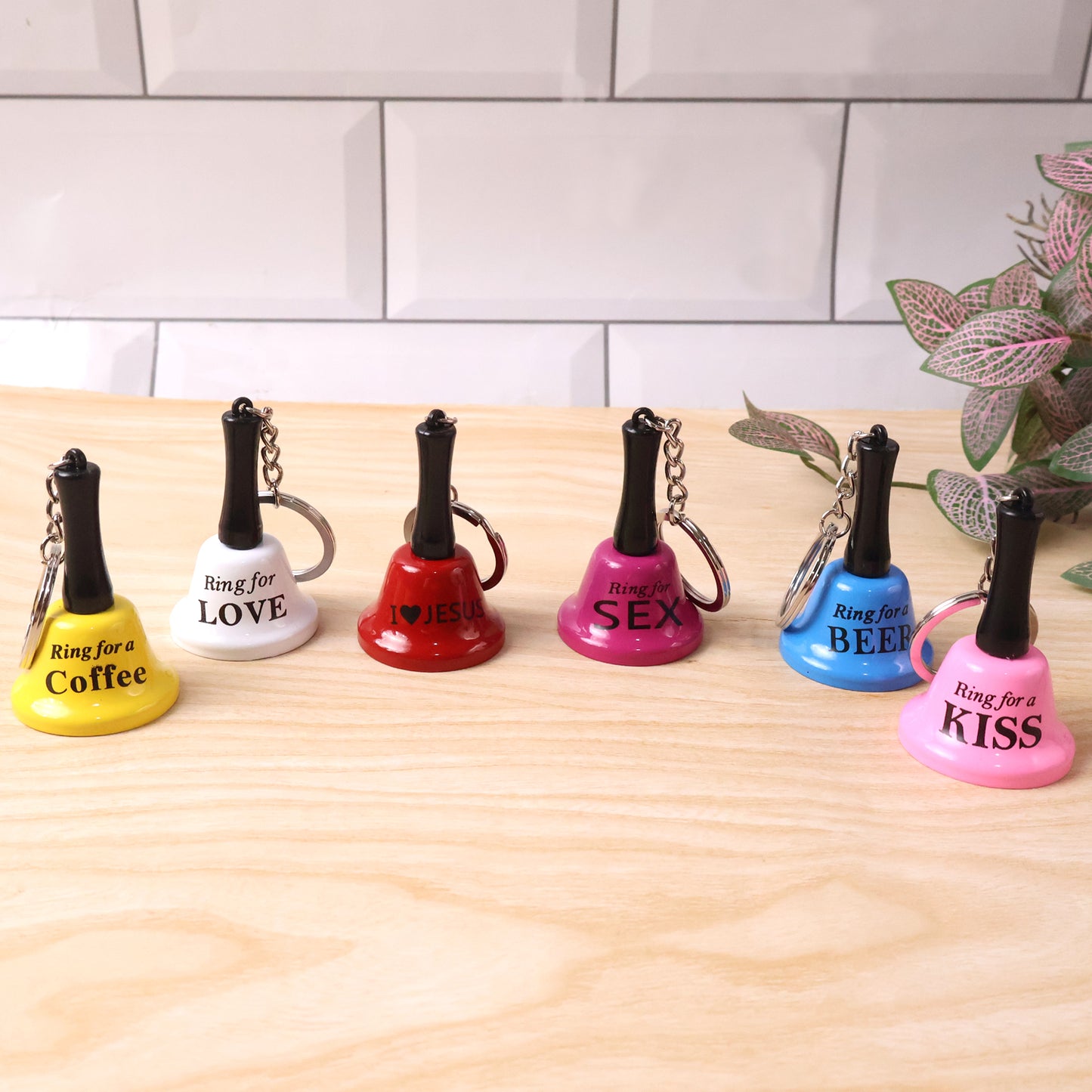 Mini Metal Hand Bell with Keychain - "Ring for Wine" Novelty Party Accessory (1 Pc) - Happy Price - Image 7