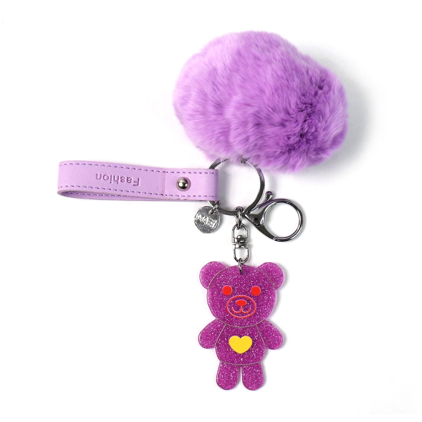 Cute Cartoon Keychain With Fluffy Pom (1 Pc) - Happy Price - Image 4