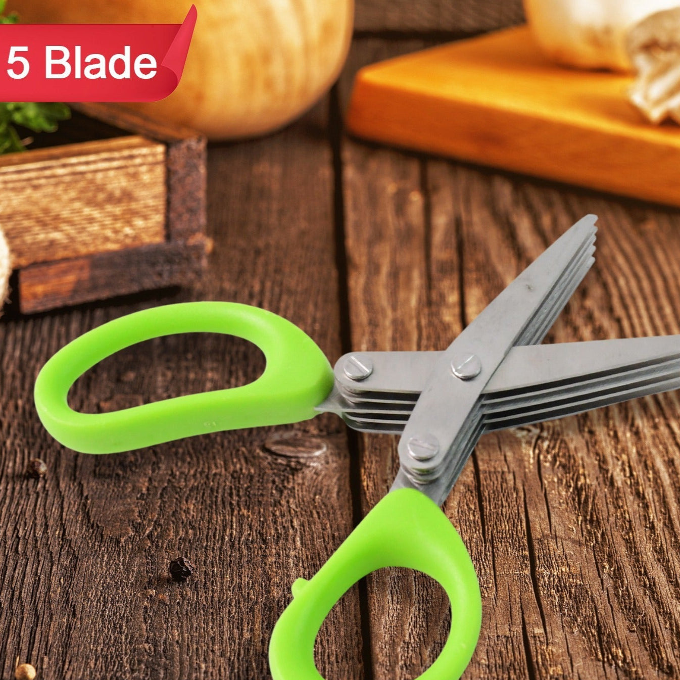 Premium 5 Blade Multipurpose Herb Scissors (1 Pc) - Happy Price - Image 1