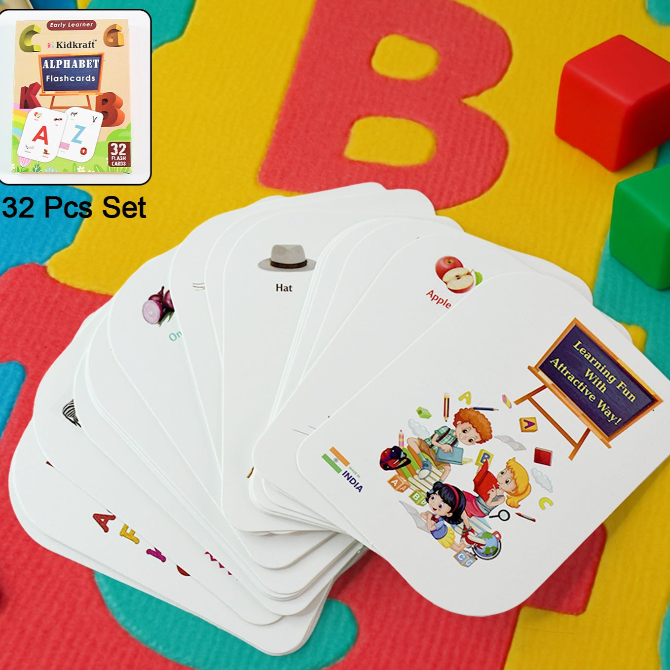 Kidkraft Early Learner 32-piece Alphabet Flash Cards Set - Happy Price - Image 1