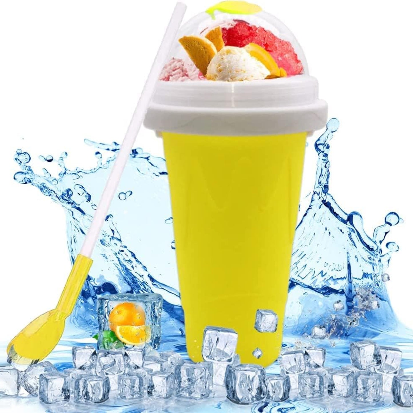 Smoothies Maker Cup Magic Quick Frozen Smoothies Cup Cooling Cup Double Layer Squeeze Cup Slushy Maker (1 Pc) - Happy Price - Image 4