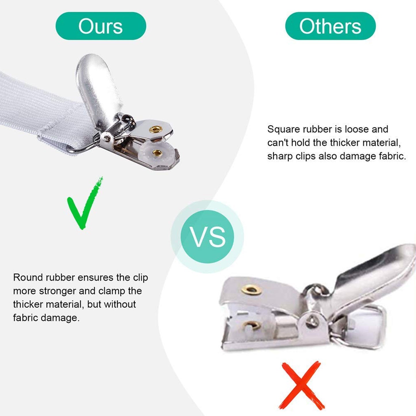 Adjustable Triangle Elastic Suspenders Gripper Holder Straps Clip For Bed Sheets (4 Pc) - Happy Price - Image 3