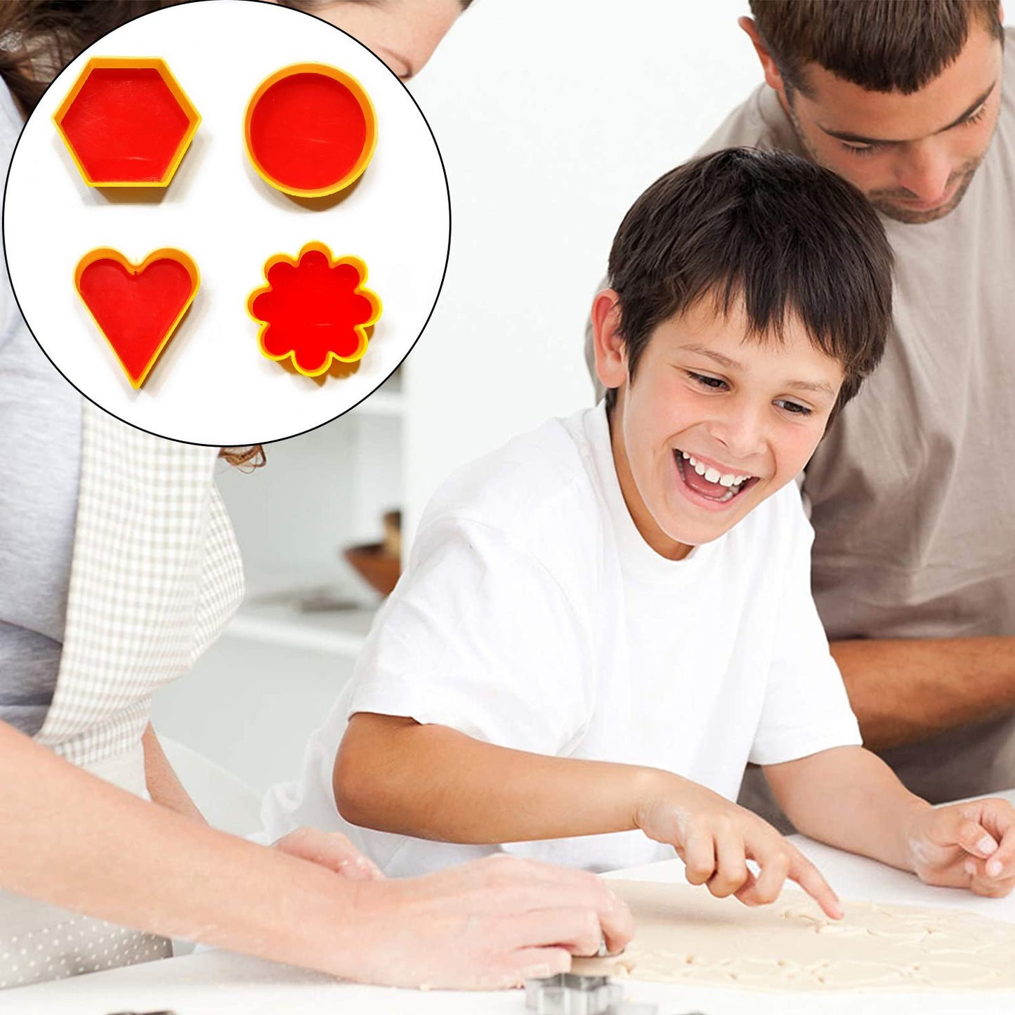 Cookie Cutter With Shape Heart Round Star And Flower (4 Pack) - Happy Price - Image 3