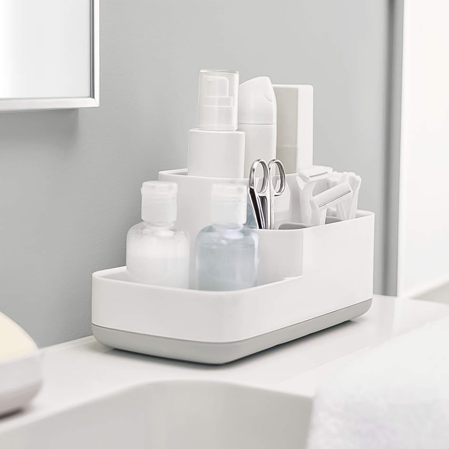 Plastic Multipurpose 5 Compartment Bathroom Desk Organizer Holder (1 Pc) - Happy Price - Image 4