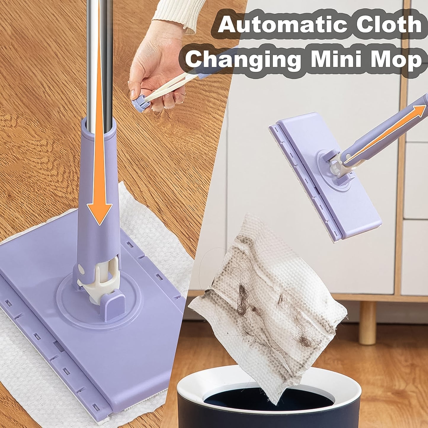 Automatic Cloth Changing Mini Mop With Push Pull Cloth Changing Handle (1 Pc) - Happy Price - Image 3