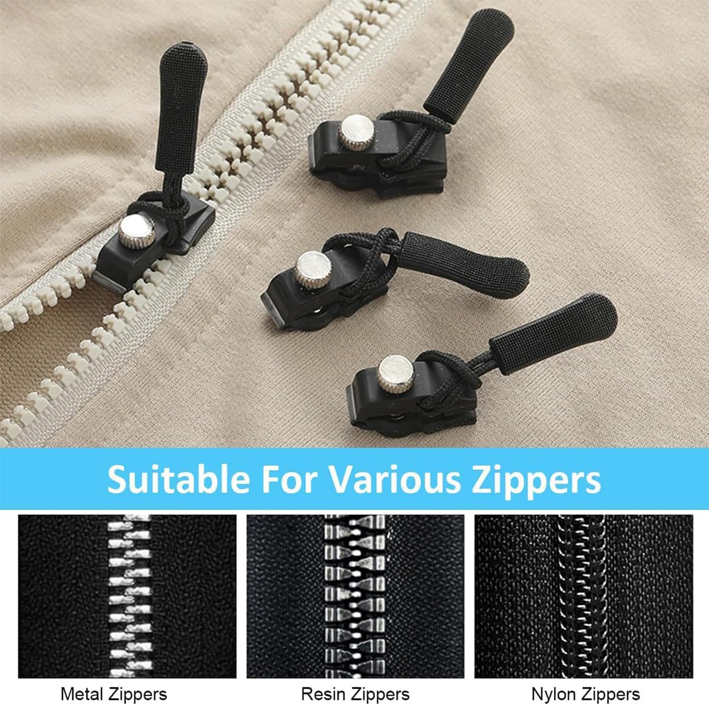 Big Detachable Zipper Slider Replacement - Universal Fit for Bags & Apparel (1 Pc) - Happy Price - Image 5