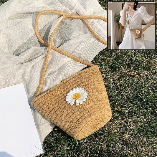 Stylish Jute Crossbody Sling Bag (1 Pc 17x23 Cm)