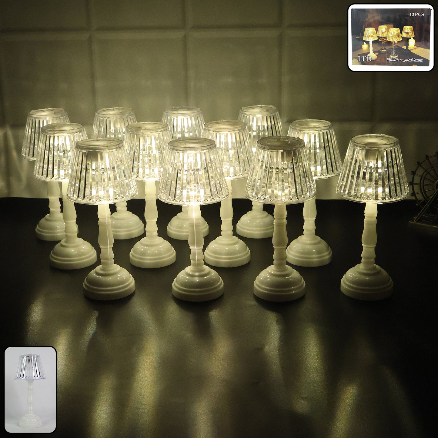 12 Pcs LED Crystal Table Lamps - Warm Rechargeable Night Light for Decor - Happy Price - Image 6