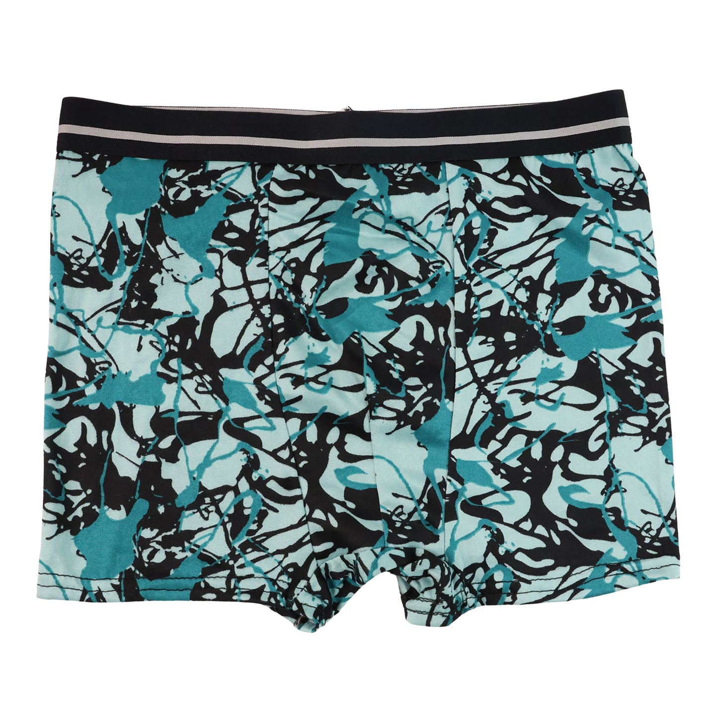 Men's Stretch Boxer Briefs - Large (1 Pc) - Abstract Teal/Black Print - Happy Price - Image 2
