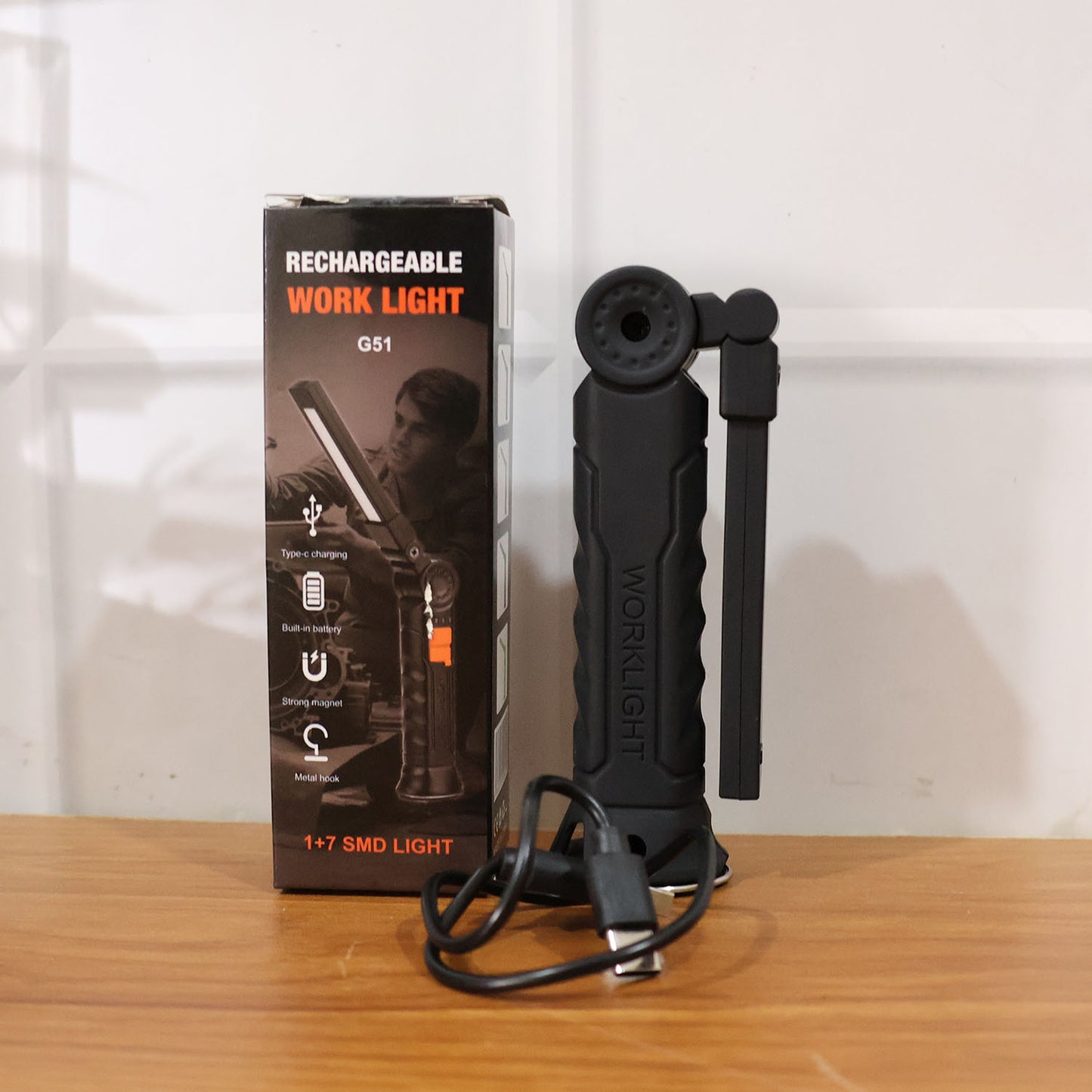 Compact Rechargeable LED Work Light with Flexible Arm & Magnetic Base - Happy Price - Image 7
