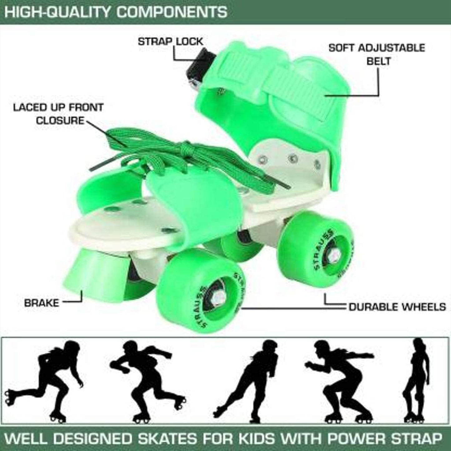 Roller Skates For Kids Very Adjustable  Comfortable To Use  Roller Skate Skating  (Pair Of 1) - Happy Price - Image 5