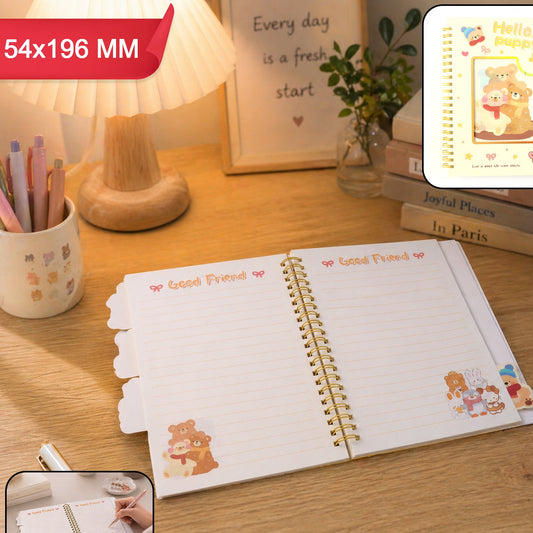 Cute Cartoon Printed Spiral Diary Notebook (54x196 Mm)
