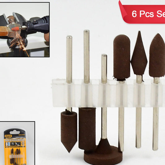 Mounted Points Abrasive Stone Head Mounted Grinding Wheel Bits Rotary Tool Kit (6 Pcs) - Happy Price - Image 1