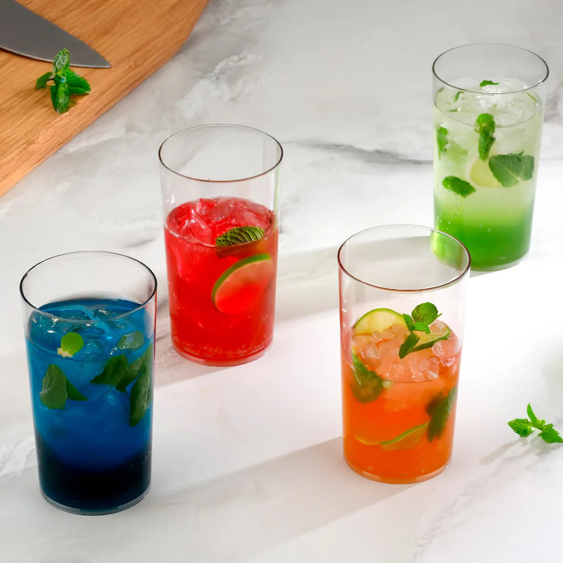 Round Clear Plastic Water Glass Juice Beer Wine Plastic Unbreakable Transparent Glass Set ( 300ml 6pc ) - Happy Price - Image 4