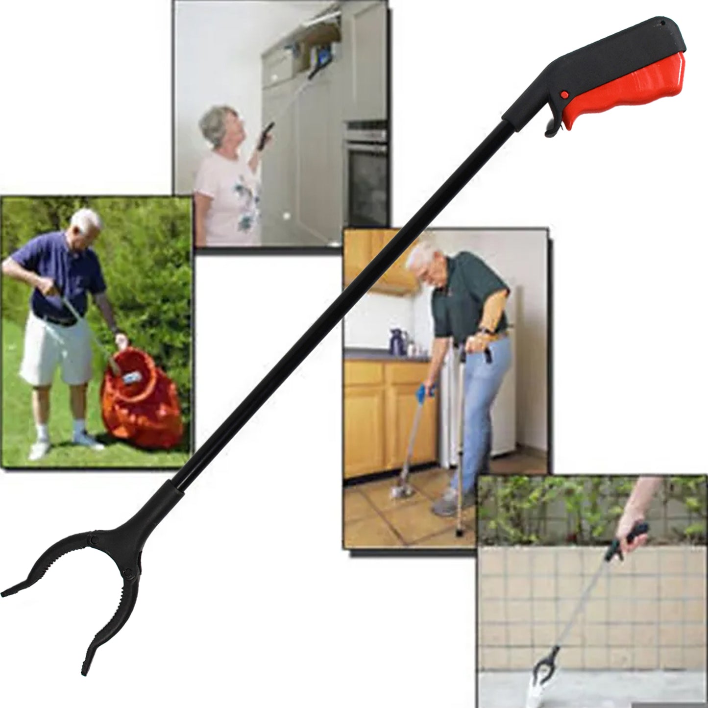 Extra Long Pickup Aid Trash Picker Upper Rotating Hand Heavy Duty Grip Arm - Reaching Assist For Litter Elderly Garden  Disabled Handicap Arm - Happy Price - Image 3