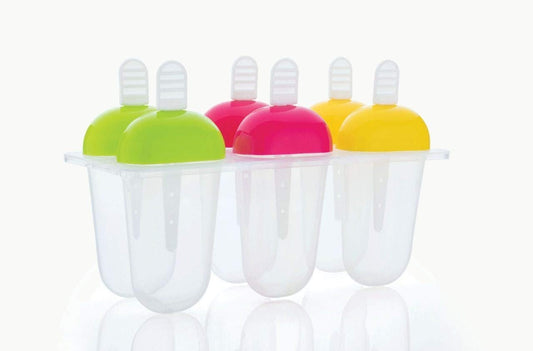 6 Pcs Multicolor Polypropylene Ice Mold Kulfi Makerstickcreamcandy Color Assorted - Happy Price - Image 1