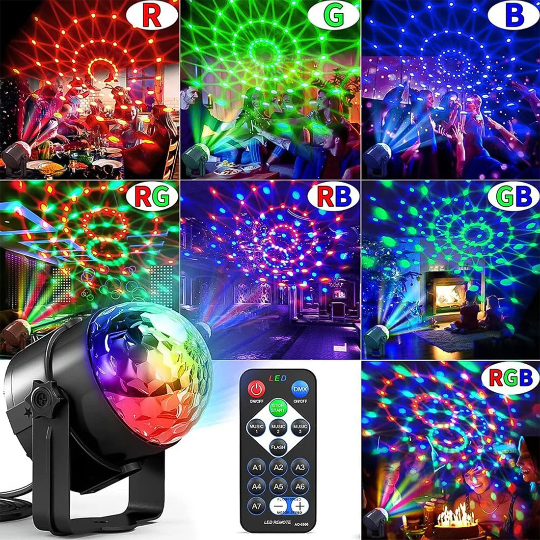 Party Lights Dj Stage Light Disco Ball Light Usb Charging Party Stage Lamp Party Light For Home Bar Car Wedding Holiday Party Party Gift Kids Birthday - Happy Price - Image 5