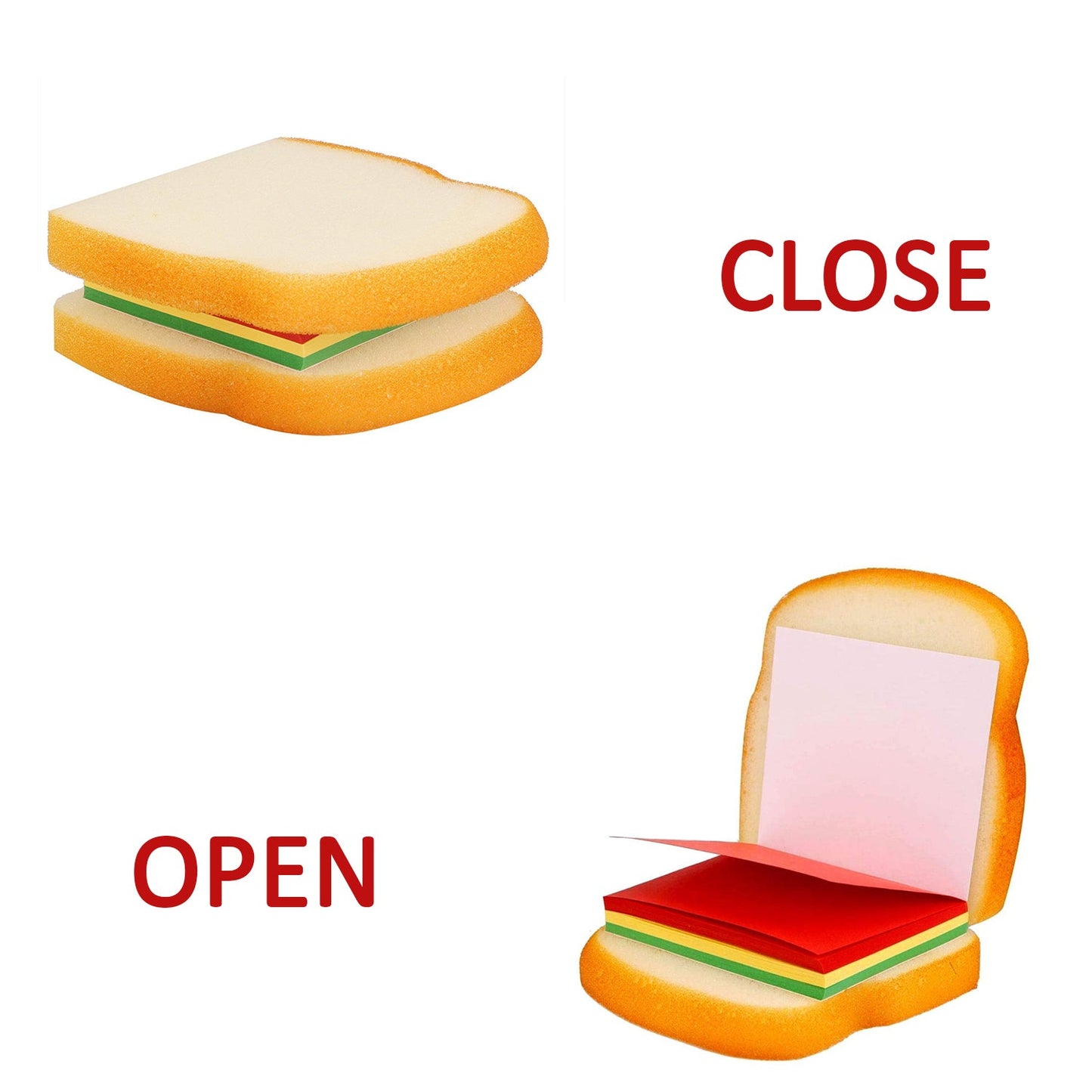 Sandwich Shaped Notepad  Sticky Notes  Memo Pads Unique Mini Notes (Multicolor) - Happy Price - Image 5