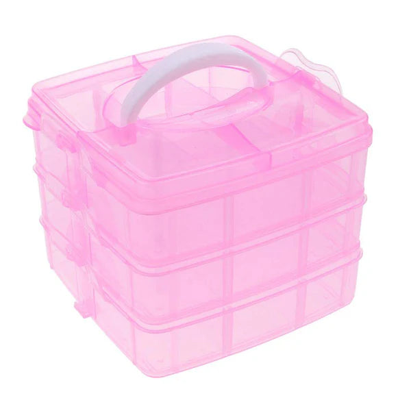 18 Grid 3 Layer Box Clear Plastic Organizer Jewelry Storage Box With Adjustable Dividers Transparent Organizer Box For Earring Fishing Hooks (18 Grids Plastic Storage Box) - Happy Price - Image 3