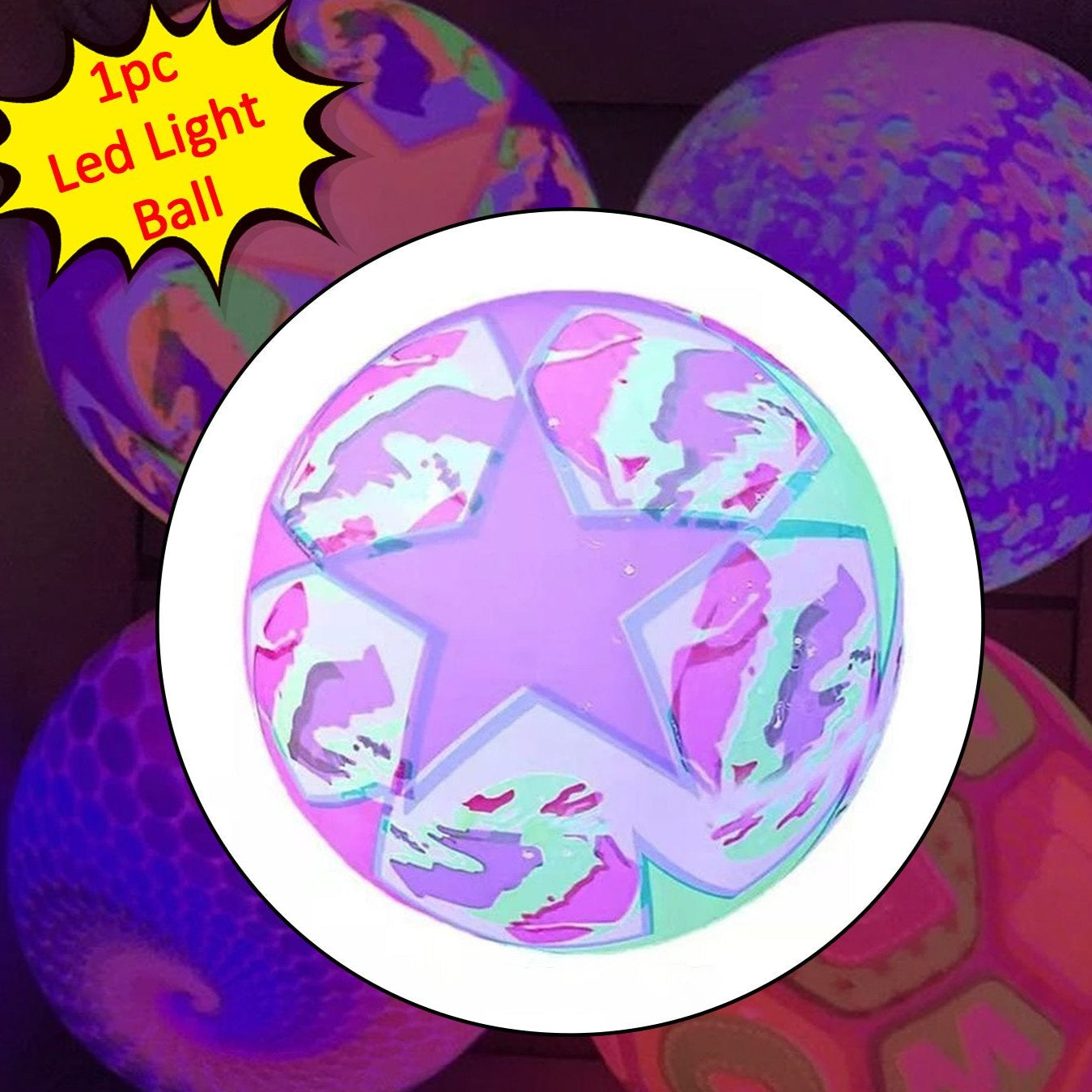 Bouncy Stress Reliever Fun Play Led Rubber Balls For Kids (1pc Only) - Happy Price - Image 1