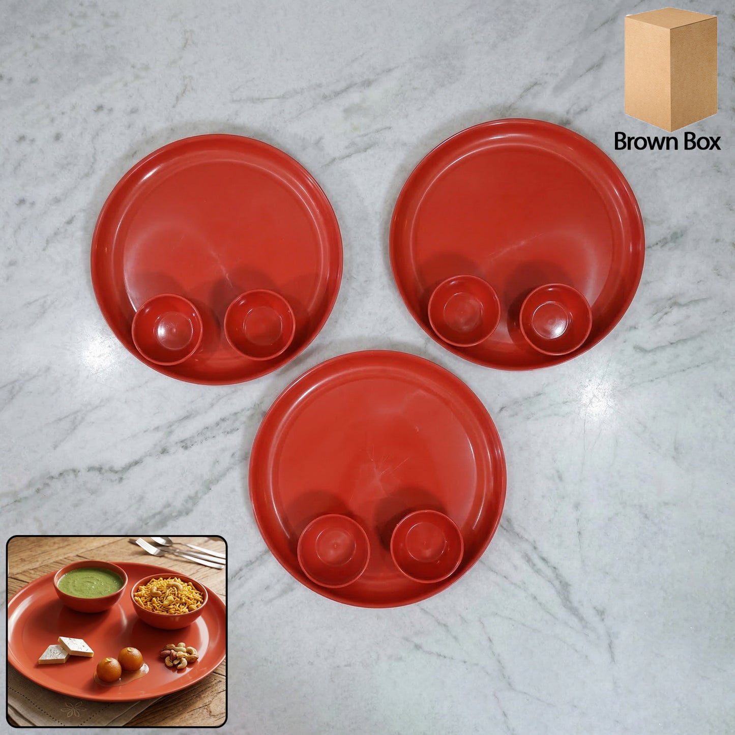 9 Piece Multipurpose Serving Plate and Bowl Set - Mixed Colors - Great Price - Image 2