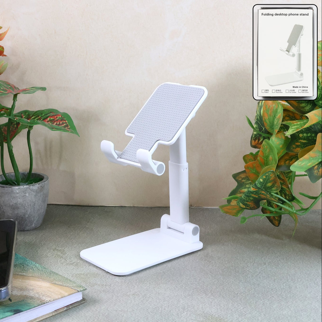 Adjustable Foldable Mobile Stand for Desktops - 1 Pc - Happy Price - Image 1