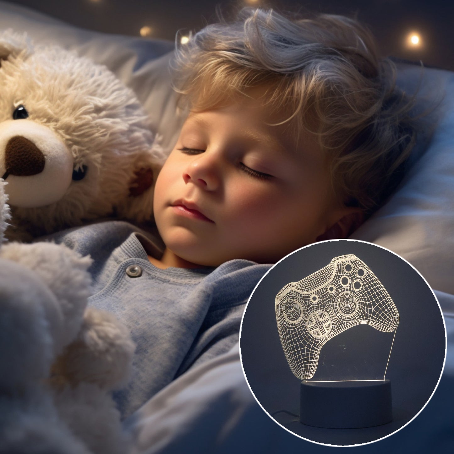 3D Gaming Controller Illusion LED Night Lamp - USB Powered Decorative Light - Happy Price - Image 5