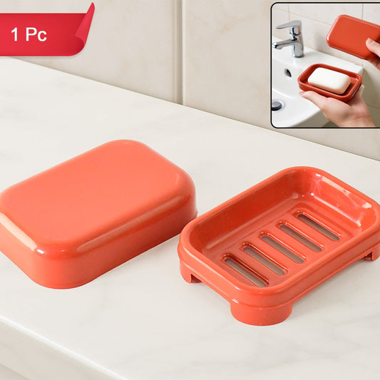 Premium Quality Rectangular Brick Red Plastic Soap Case (1 Pc) - Happy Price - Image 1