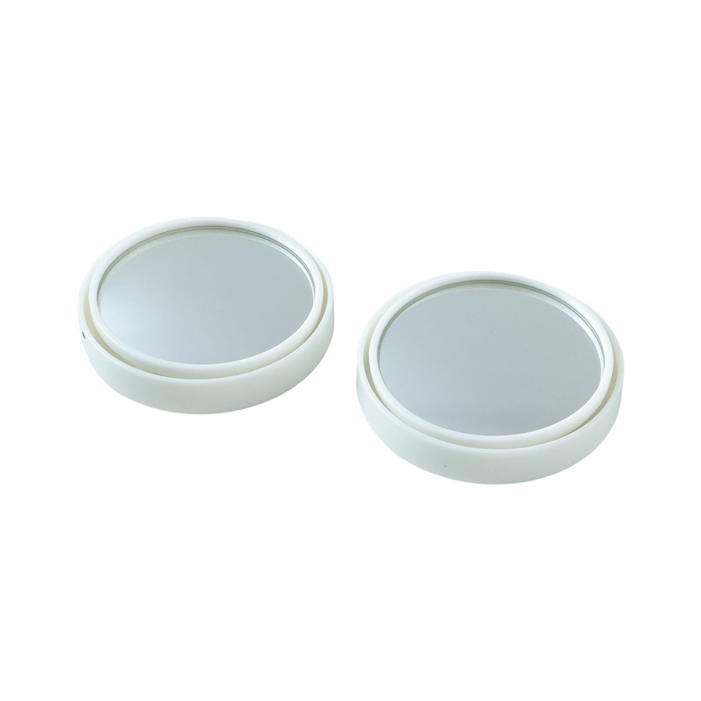 White Round Car Blind Spot Mirror Set - 2 Pcs for Enhanced Visibility - Happy Price - Image 2