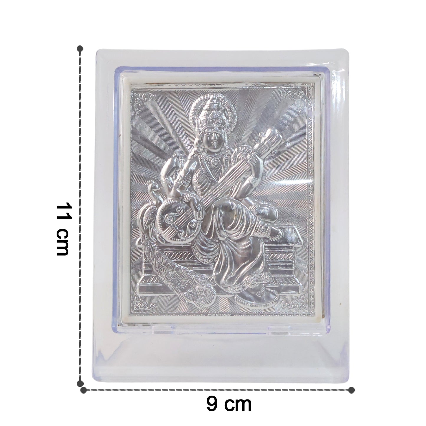 Silver Saraswati Maa Photo Frame with Stand - 1 Pc - Happy Price - Image 5