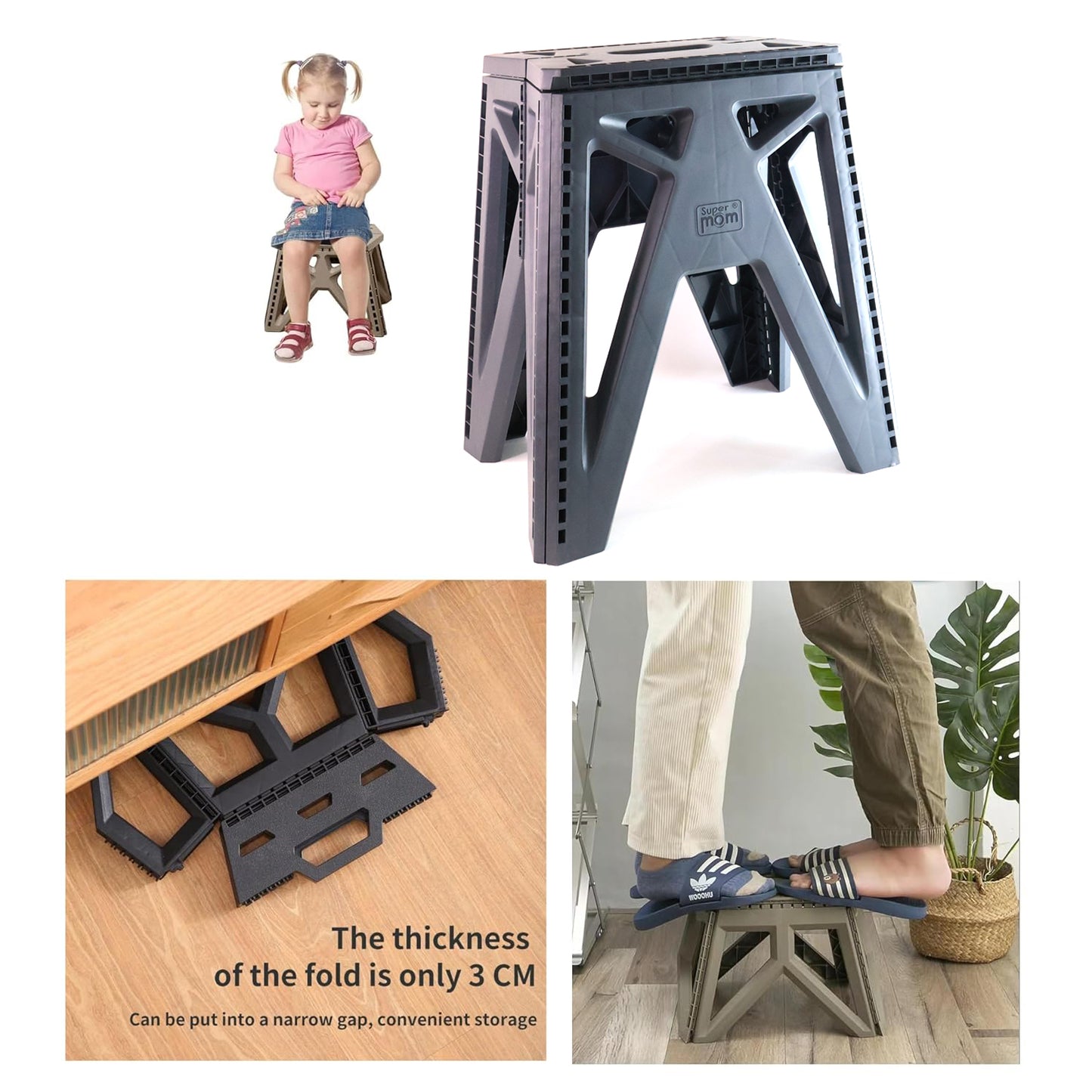 Supermom Comfort Multi-purpose Folding Stool (18 Inch) - Happy Price - Image 4
