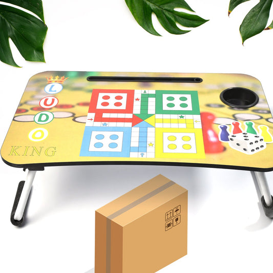 Ludo Design Foldable Bed Study Table Portable Multifunction Laptop Table Lapdesk For Children Bed Foldable Table Work Office Home With Tablet Slot  Cup Holder - Happy Price - Image 1