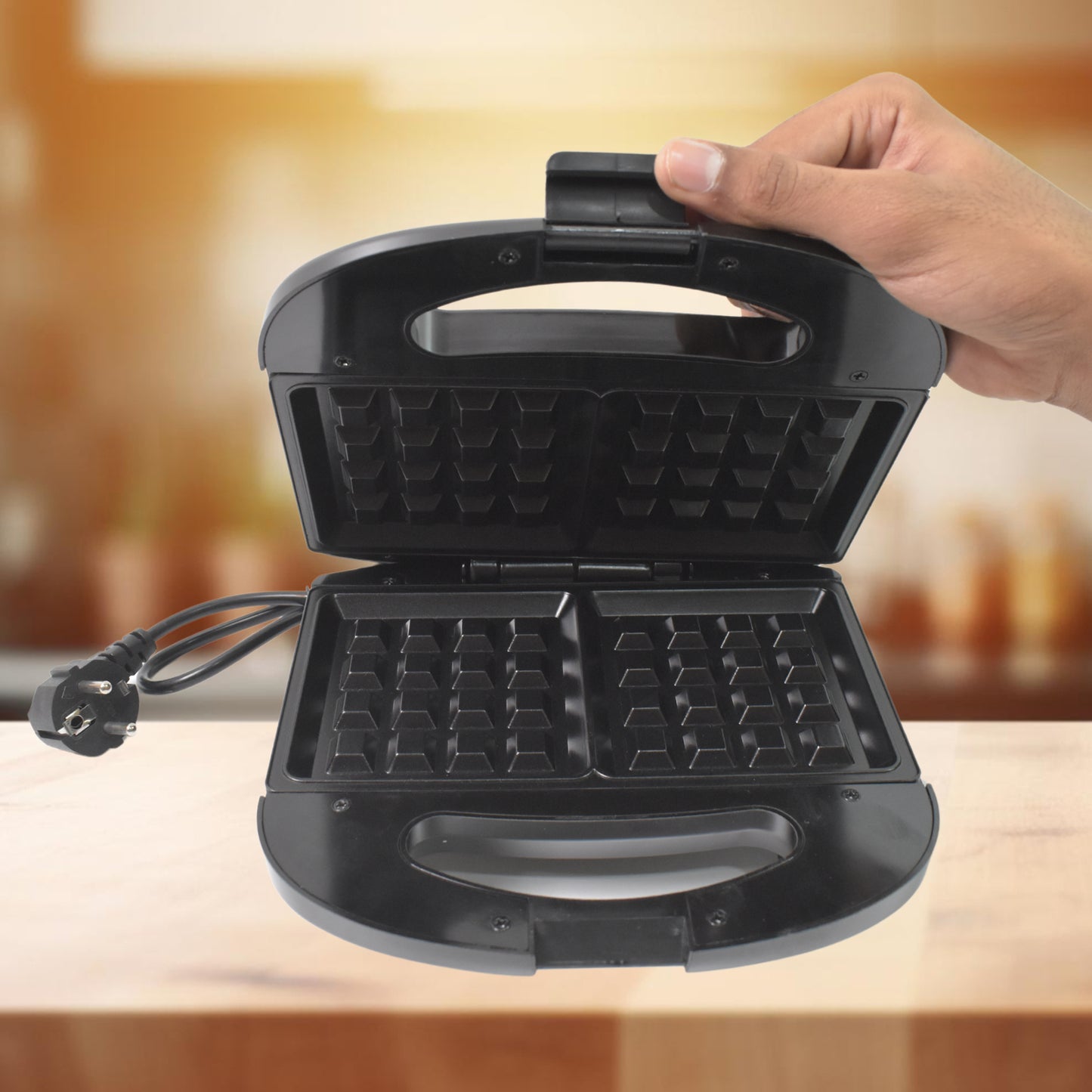 HappyPrice 2-Slice Square Waffle Maker with Non-Stick Plates - Happy Price - Image 3