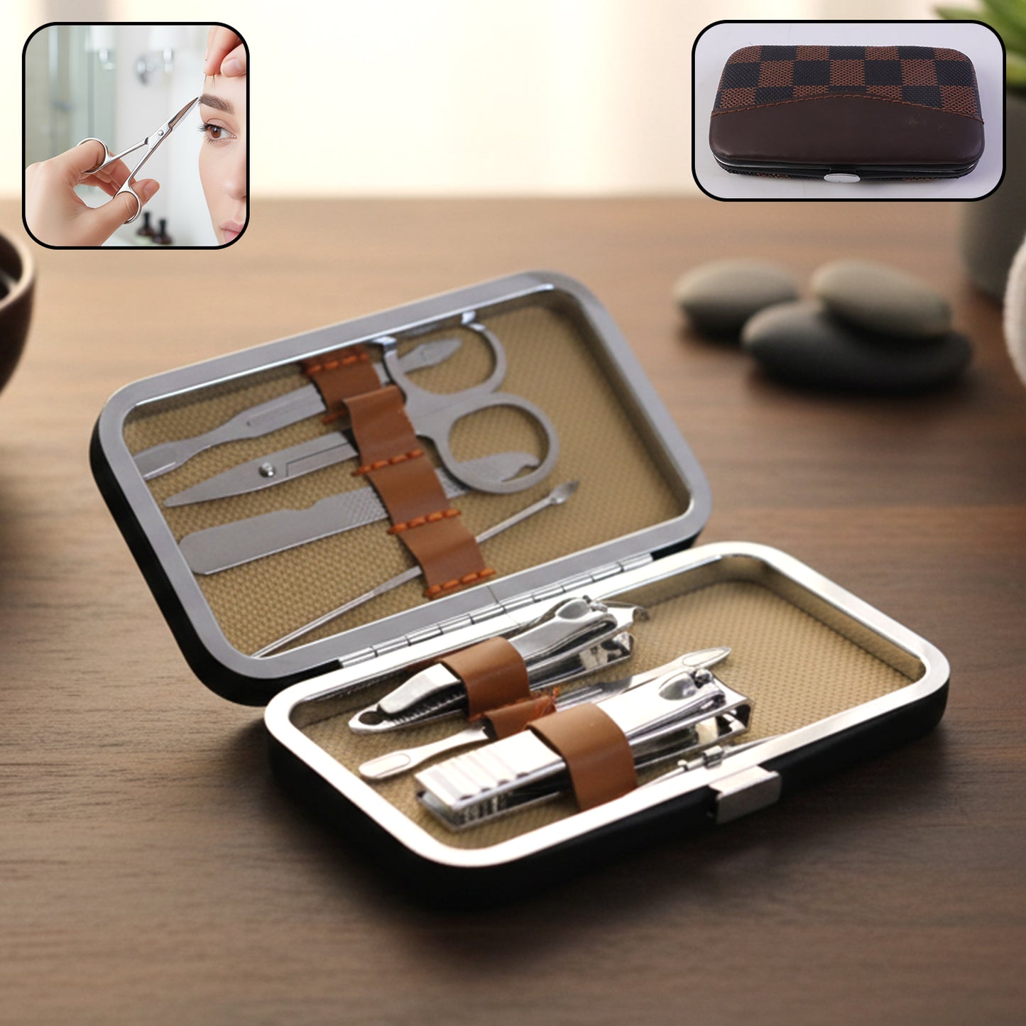 7-Piece Personal Grooming Kit for Manicure & Pedicure - Compact Travel Case - Happy Price - Image 2