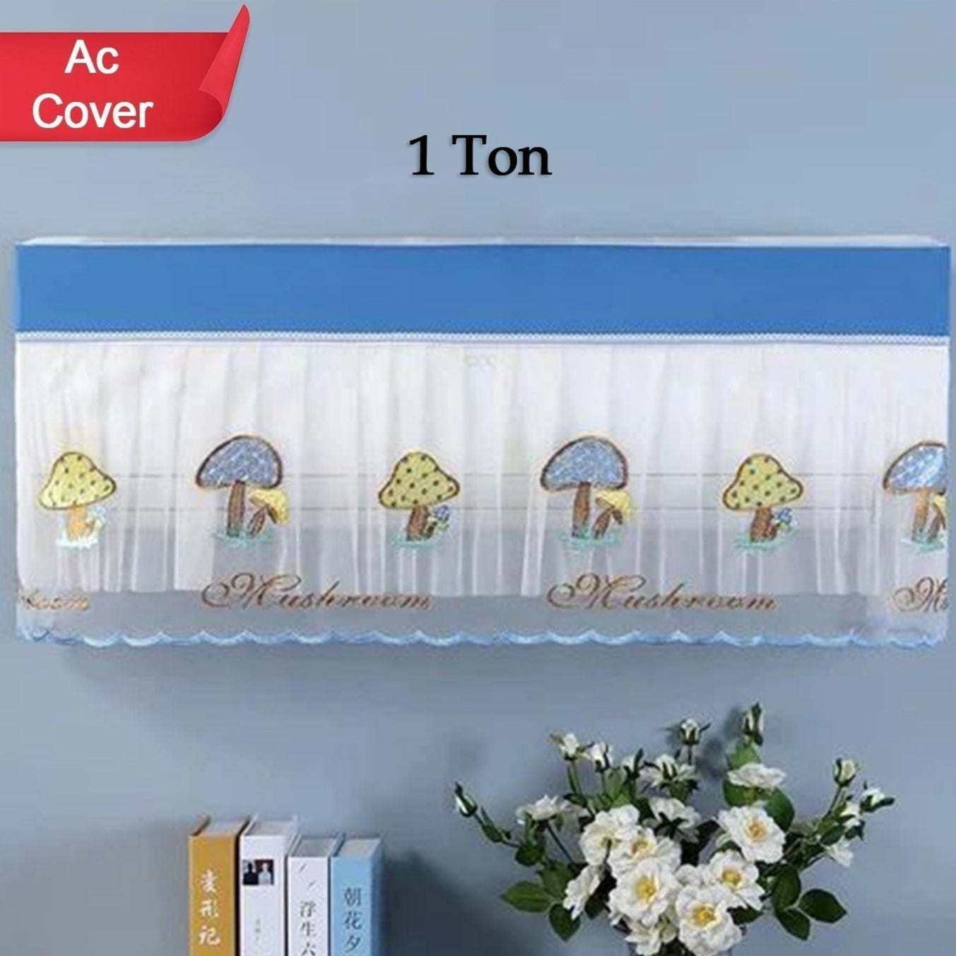 Ac Cover Air Conditioning Dust Cover Folding Designer Ac Cover For Indoor Split Cover Washable Foldable Dustproof Cover  ( Approx 1 Ton  Mix Design  1 Pc) - Happy Price - Image 1