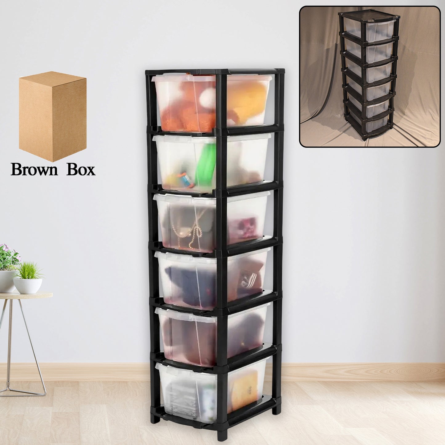 6-layer Modular Plastic Drawer Storage Cabinet - Happy Price - Image 7