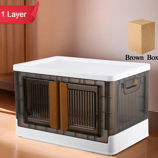 Plastic Folding Wardrobe Storage Organizer (1 Layer  1 Pc) - Happy Price - Image 1