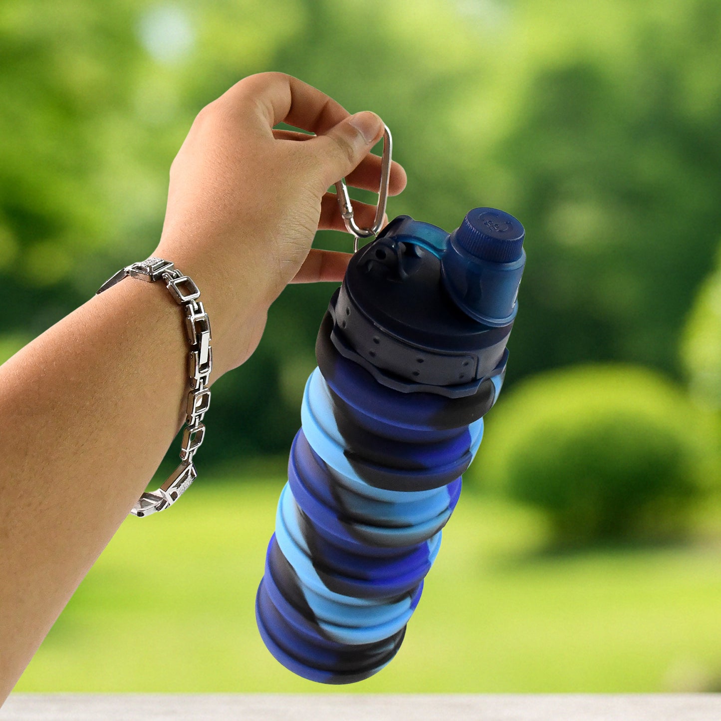 Silicone Foldable Water Bottle - 500 ML Capacity, Portable & Leak-Proof - Happy Price - Image 5