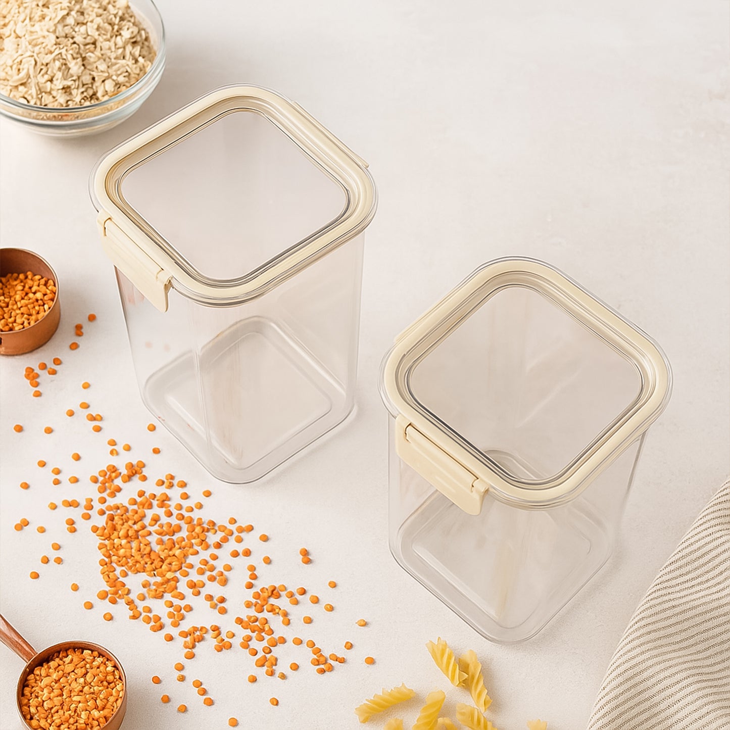 Apex Press N Lock Airtight Kitchen Storage Container Set (2pc1400ml) Approx - Happy Price - Image 6