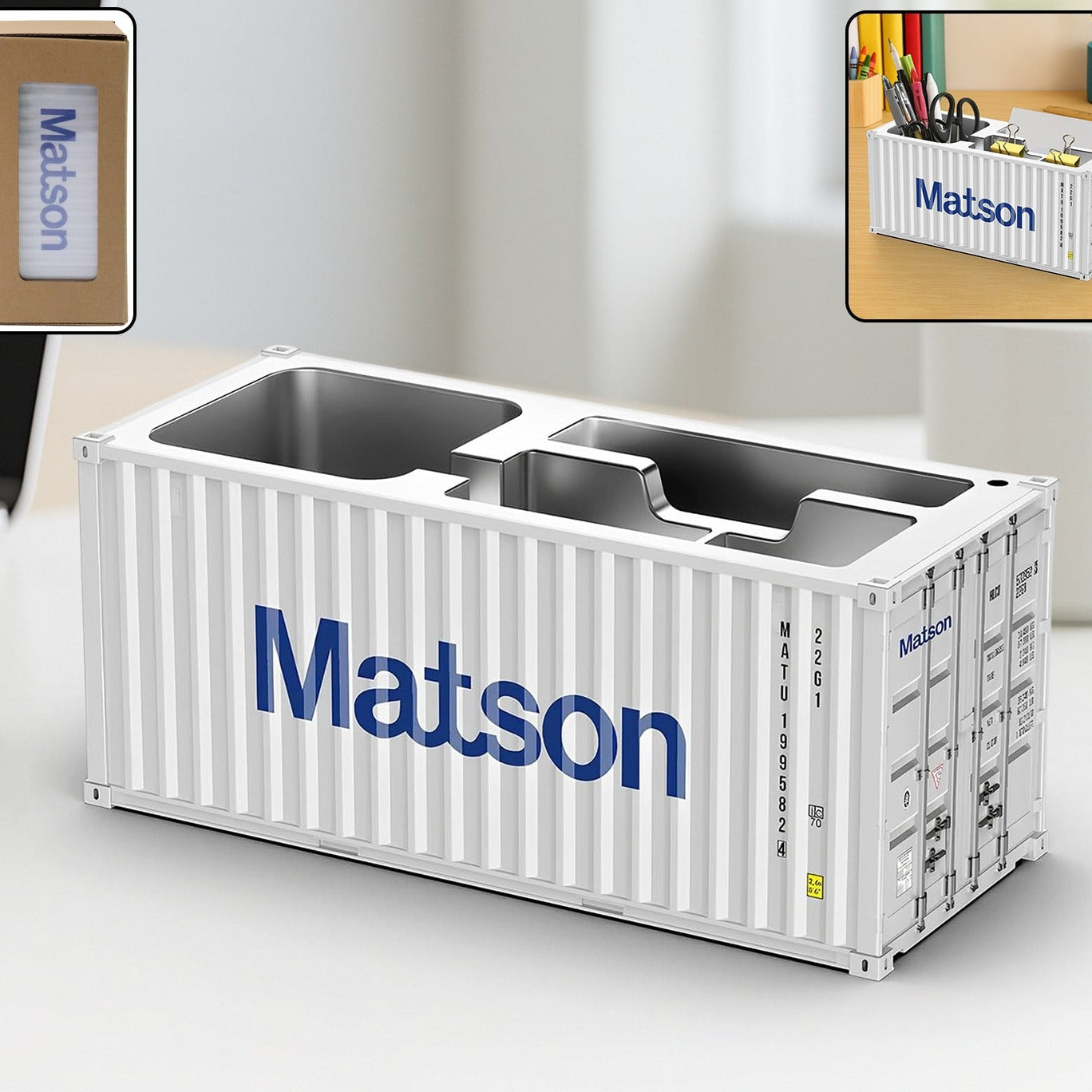 Container Style Multi-Compartment Desk Organizer (1 Pc) - Happy Price - Image 1