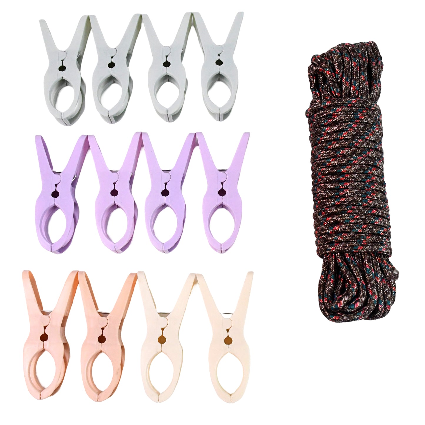 Cloth Drying Rope With Clips  Convenient And Durable Hanging Solution (12 Pc) - Happy Price - Image 5