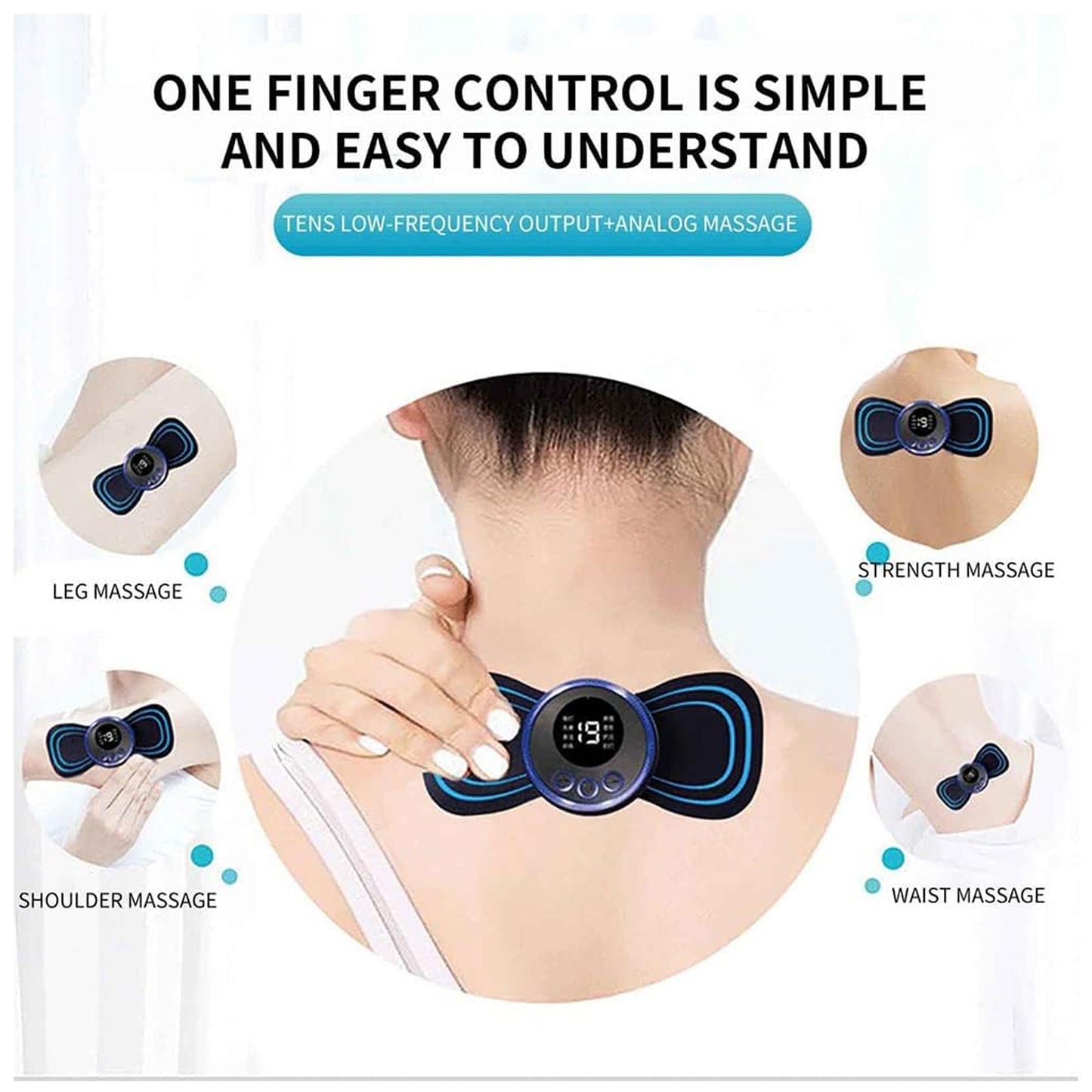 Portable Usb Neck Massager Electric Neck Massager Automatic Massage Enhancer Mini Cervical Massager Ems Lymphatic Drainage Massage With Cable - Happy Price - Image 5